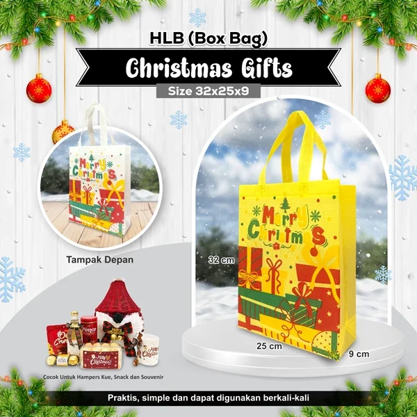 Tas Hampers Natal Goodie Bag Christmas Ukuran 32x25x09 cm