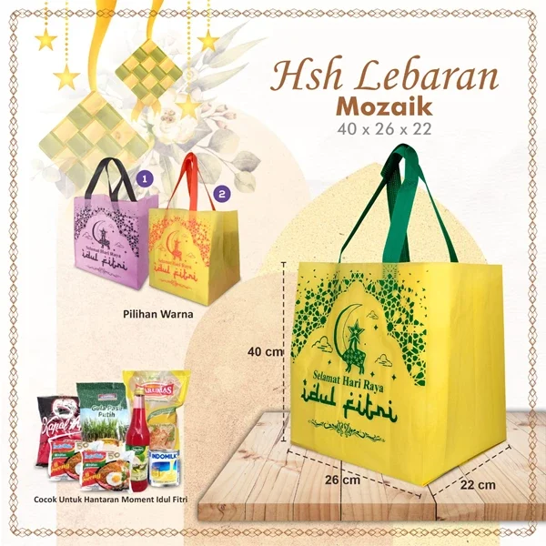 Tas Bingkisan Lebaran Tas Spunbond Idul Fitri 40X26X22