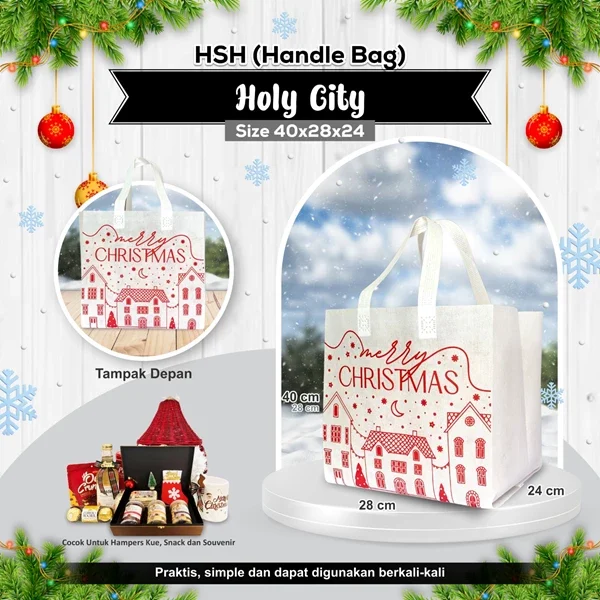 Tas Parcel Goodie Bag Tas Natal Holy City Ukuran 40x28x24 cm