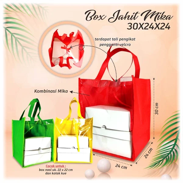 Tas Spunbond Hajatan Box Nasi Mika Transparan UK. T30 x P24 x L24