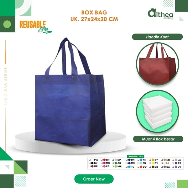 Tas Spunbond Handle Box Ukuran T27 X P24 X L20