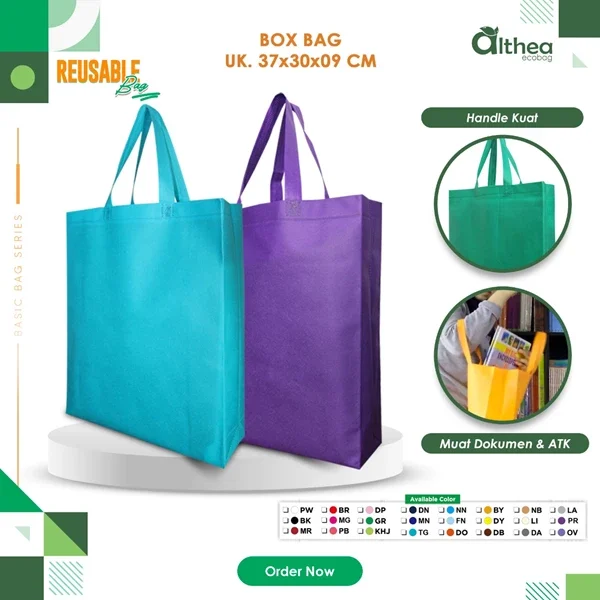 Tas Spunbond Handle Box Ukuran T37 X P30 X L9