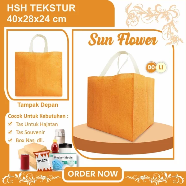 Tas Spunbond Texture Tas Kotak Nasi Tas Hajatan T40 X P28 X L24