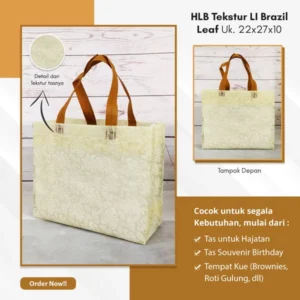 Tas Tangan Tas Souvenir Tekstur Li Brazil Leaf T22 X P27 X L10