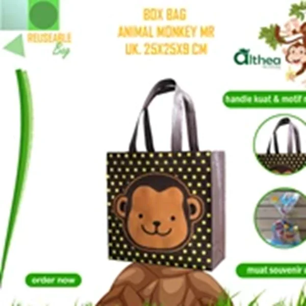 Tas Tangan Ultah Animal Kera H25 X W25 X D9